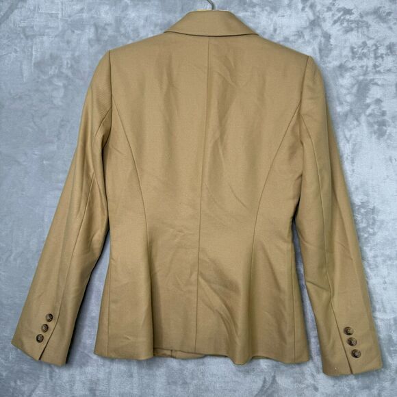 Antonio Melani Blazer Womens 2 Tan 2 Button Lined Pockets Stretch Career - Picture 3 of 10